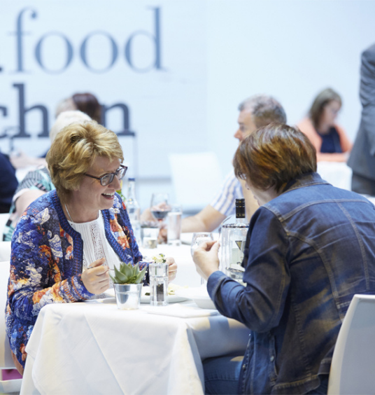 Two ladies enjoying a spot of lunch at the BBC Good Food Restaurant
